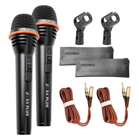5 Core 2PCS Microphone Pro Microfono Dynamic Mic XLR Audio Cardiod Vocal Karaoke A-54 2PCS
